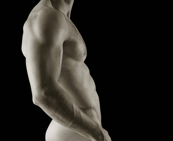 Male Erotic Photographs Art Print featuring the photograph Javier Torso 3 by Dave Milstead