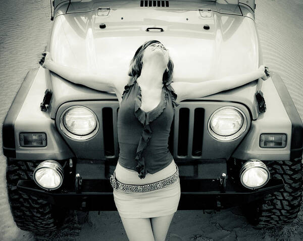 Woman Art Print featuring the photograph Jeep by Scott Sawyer