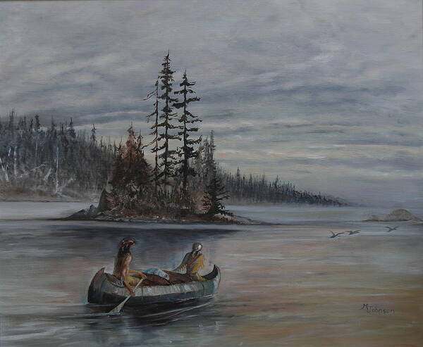 First Nation Art Print featuring the painting Journey - LMJ by Ruth Kamenev