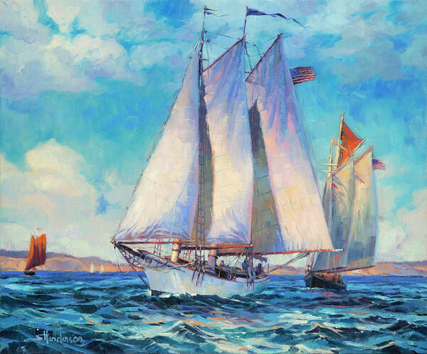 Sailboat Art Print featuring the painting Just Breezin' by Steve Henderson