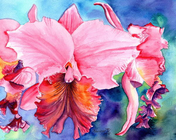 Watercolor Orchids Art Print featuring the painting Kauai Orchid Festival 3 by Marionette Taboniar