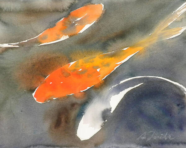 Koi Art Print featuring the painting Koi Fish No.1 16x20 by Sumiyo Toribe