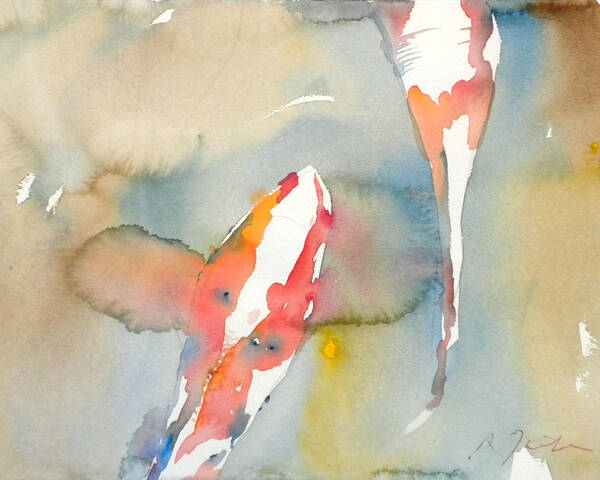 Koi Art Print featuring the painting Koi Fish No.7 16x20 by Sumiyo Toribe