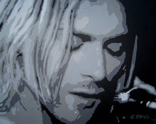 Pop Art Paintings Art Print featuring the painting Kurt Cobain by Ashley Lane