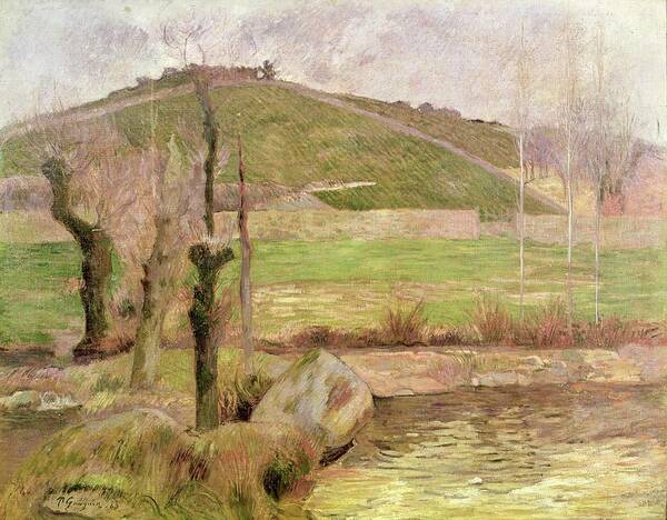 Landscape Near Pont-aven Art Print featuring the painting Landscape near Pont Aven by Paul Gauguin