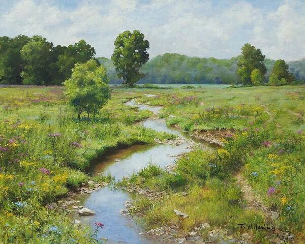 Landscape Art Print featuring the painting Late Summer Stream by Tricia Hillenburg