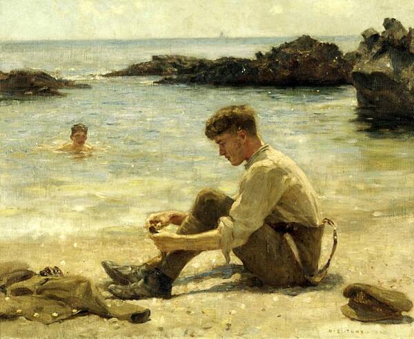 Lawrence Art Print featuring the painting Lawrence as a Cadet by Henry Scott Tuke