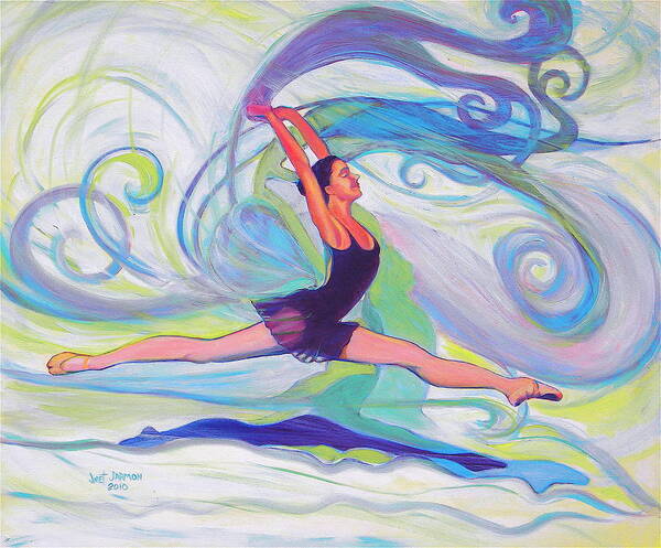 Ballerina Art Print featuring the painting Leap of Joy by Jeanette Jarmon