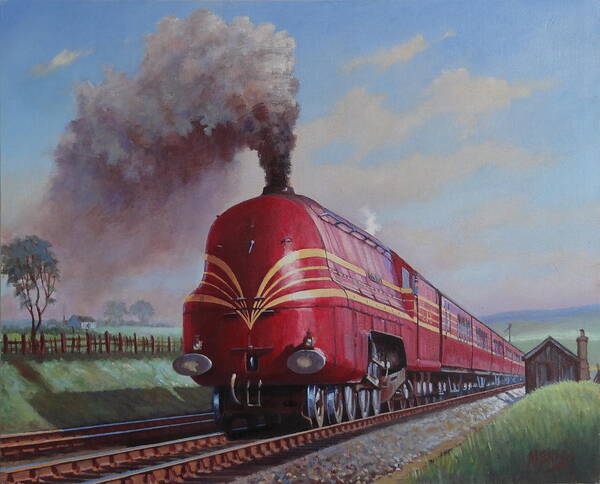 Steam Art Print featuring the painting LMS Stanier Pacific by Mike Jeffries