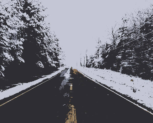 Road Art Print featuring the photograph Lonely Road Posterized by Adam Coleman