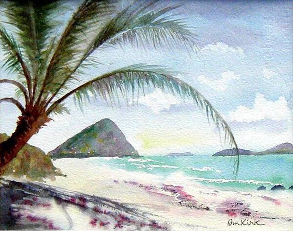 Beach Art Print featuring the painting Long Bay Shadows by Diane Kirk