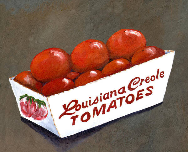 Tomatoes Art Print featuring the painting Louisiana Creole Tomatoes by Elaine Hodges