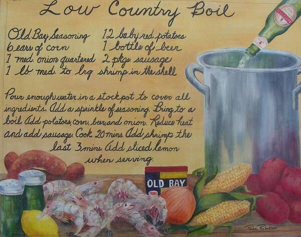 Low Country Art Print featuring the painting Low Country Boil by Paula Robertson