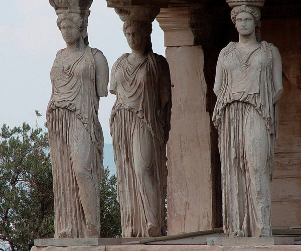 Athens Greece Art Print featuring the photograph Maidens of the Porch by Nancy Bradley
