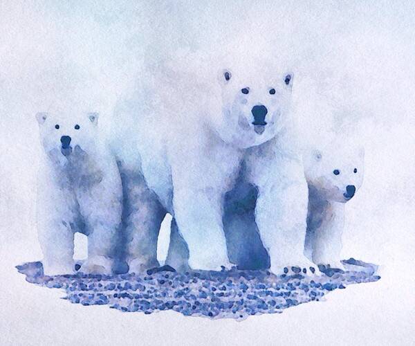 polar Bear Art Print featuring the painting Mamma Bear by Mark Taylor