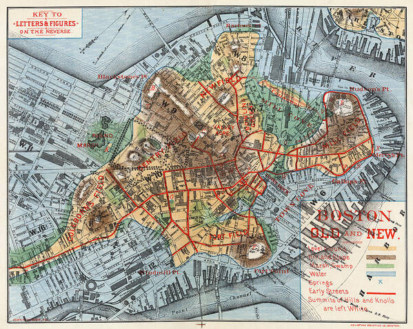 1880 Art Print featuring the photograph MAP: BOSTON, c1880 by Granger