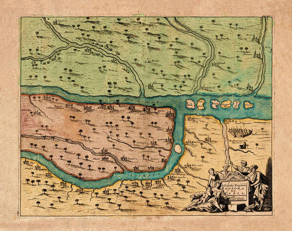 Map Of Iraq Art Print featuring the photograph Map Of Iraq 1680 by Andrew Fare