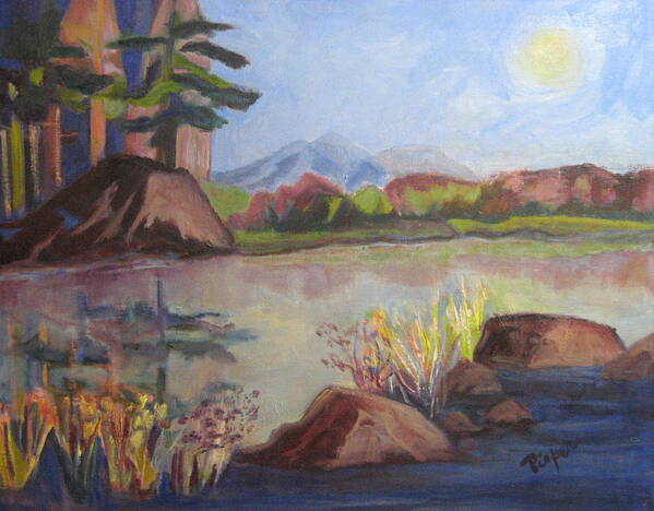 Maine Marsh Art Print featuring the painting Marsh Land by Betty Pieper