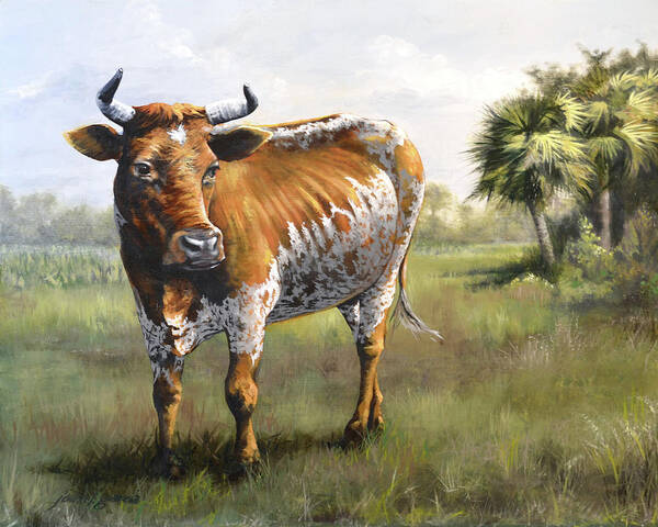 Joan Garcia Art Print featuring the painting On the Florida Prairie Matilda by Joan Garcia
