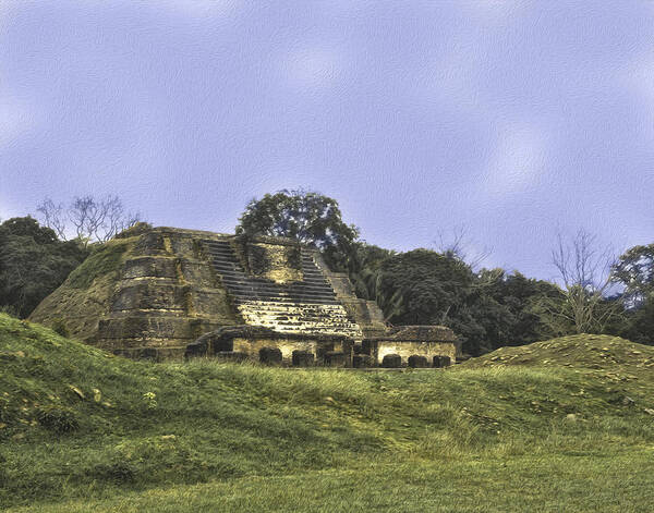 Belize Art Print featuring the photograph Mayan Ruins in Belize by Linda Constant
