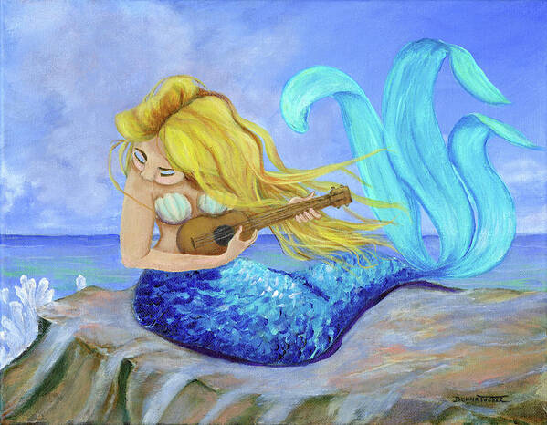 Mermaid Art Print featuring the painting Mermaid Song by Donna Tucker