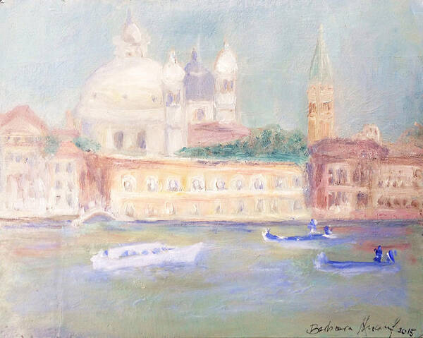 Venice Art Print featuring the painting Misty Morning on the Canale Grande by Barbara Anna Knauf
