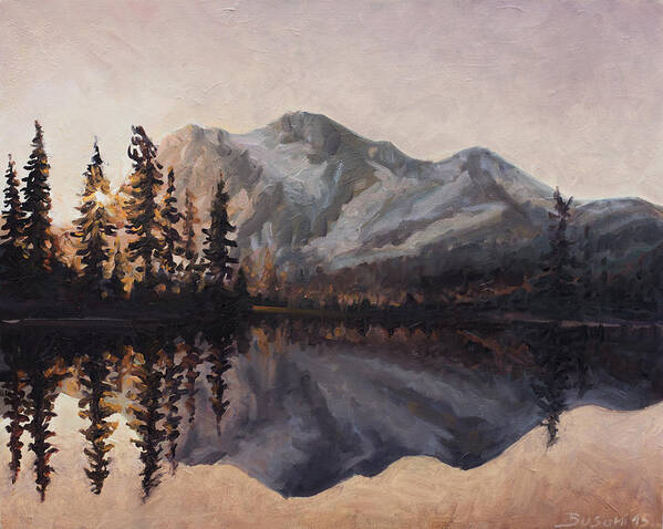 Mountain Art Print featuring the painting Morning has broken by Marco Busoni