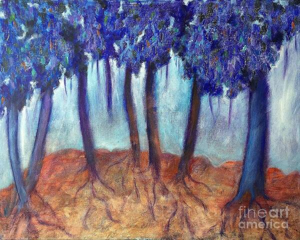 Landscape Art Print featuring the painting Mosaic Daydreams by Elizabeth Fontaine-Barr