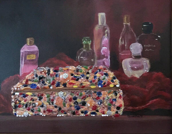 Jewelry Art Print featuring the painting Mother's Jewelry Box by Quwatha Valentine