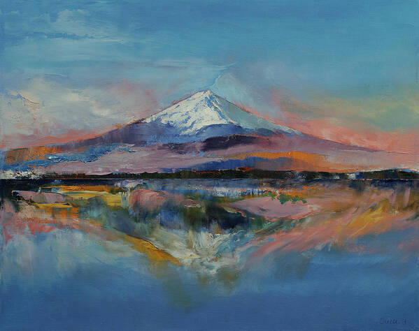 Mount Fuji Art Print featuring the painting Mount Fuji by Michael Creese