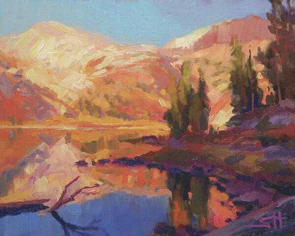 Mountain Art Print featuring the painting Mountain Lake by Steve Henderson