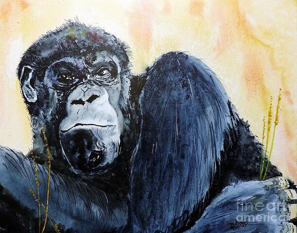 Gorilla Art Print featuring the painting Mr. Grouch by Tom Riggs