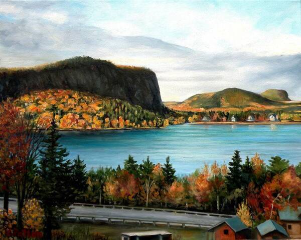 Maine Art Print featuring the painting Mt. Kineo, Moosehead Lake, Maine by Eileen Patten Oliver