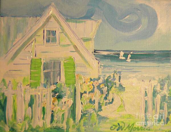 Beach Cottage Art Print featuring the painting My Beach Cottage at Siesta Key by Jill Morris