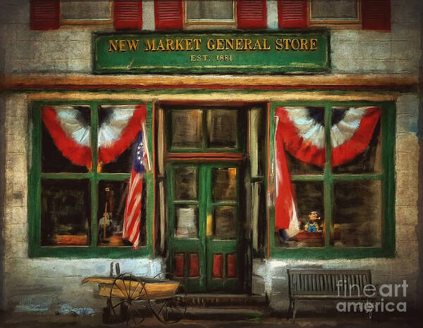 Store Art Print featuring the digital art New Market General Store by Lois Bryan