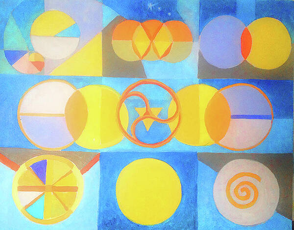 Circles Art Print featuring the painting Geometrica 1 by Suzanne Giuriati Cerny