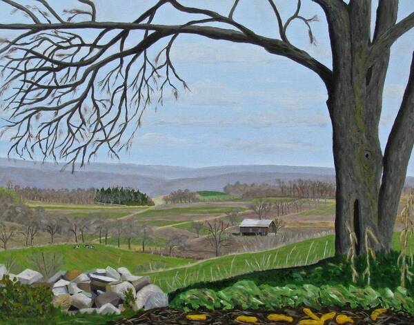 Central Pennsylvania Landscape Art Print featuring the painting November in Penns Valley by Barb Pennypacker