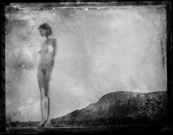 Female Art Print featuring the photograph Nude on the Fence, Galisteo by Jennifer Wright