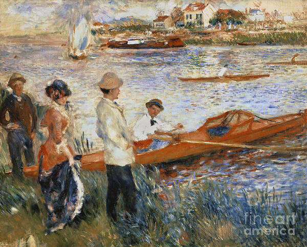 Oarsmen At Chatou Art Print featuring the painting Oarsmen at Chatou by Pierre Auguste Renoir