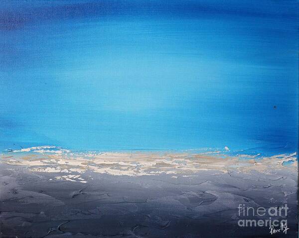 Blue Art Print featuring the painting Ocean Blue 5 by Preethi Mathialagan