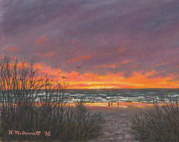 Ocean Art Print featuring the painting Ocean Daybreak # 2 by Kathleen McDermott