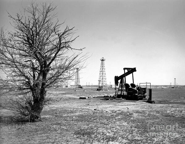 Oil Art Print featuring the photograph Oklahoma Oil Field by Larry Keahey