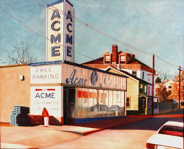 Supermarket Art Print featuring the painting Old Acme Lambertville NJ by Robert Henne
