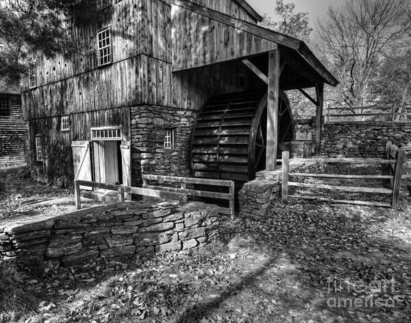 Black And White Art Print featuring the photograph Old Grist Mill by Steve Brown
