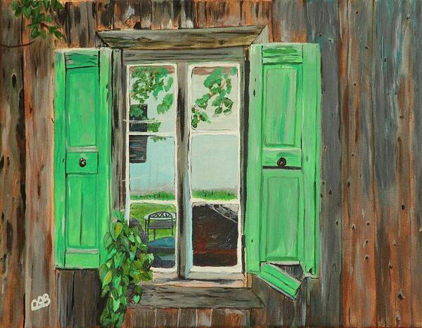 Wood Shed Art Print featuring the painting Old Shed by David Bigelow
