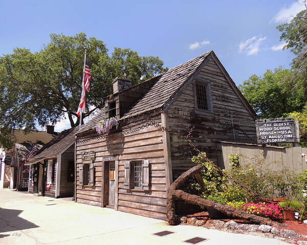 Oldest Art Print featuring the photograph Oldest Wooden Schoolhouse by Gordon Beck