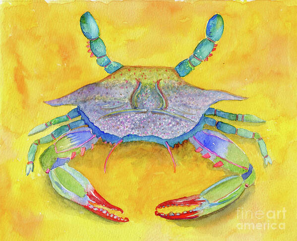 Crab Art Print featuring the painting Orange Crab by Anne Marie Brown