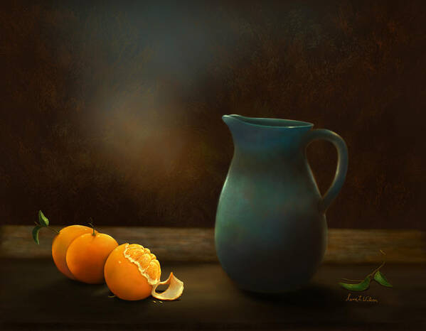 Still Life Art Print featuring the digital art Orange Offering by Sena Wilson