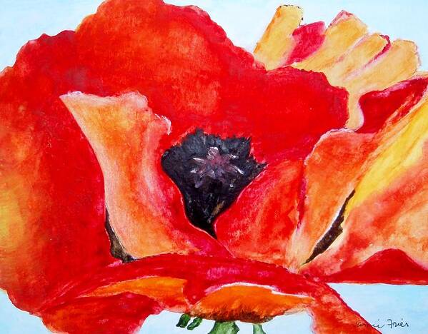 Flower Art Print featuring the painting Orange Poppy by Jamie Frier