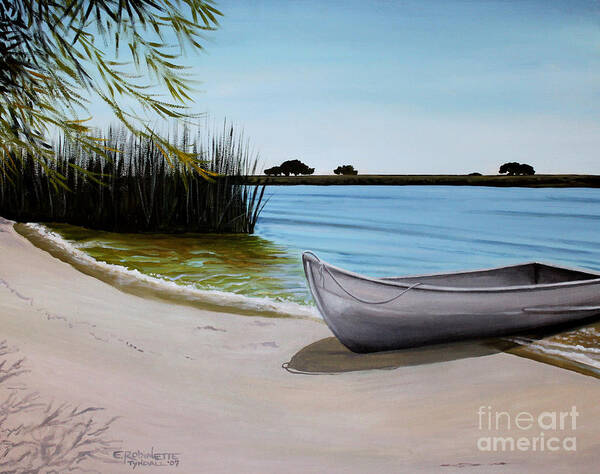 Landscape Art Print featuring the painting Our Beach by Elizabeth Robinette Tyndall